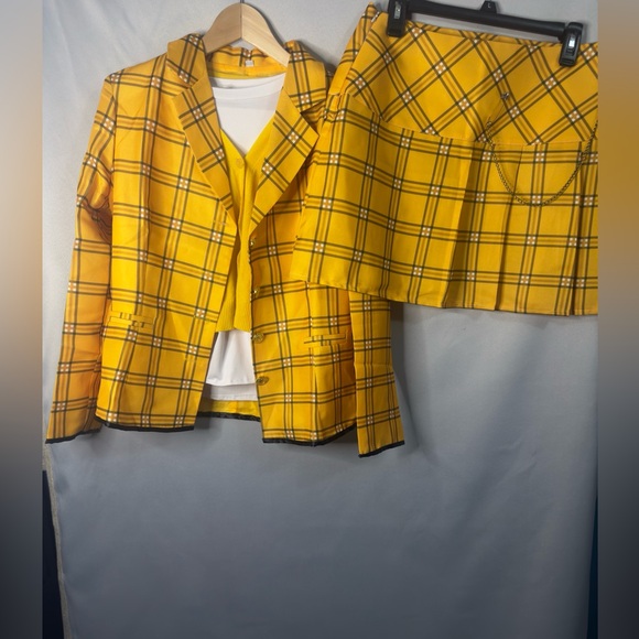 WOMENS Y2K AUTHENTIC CLUELESS CHER YELLOW PLAID COSTUME, COSPLAY, PREPPY, Medium - Picture 1 of 11